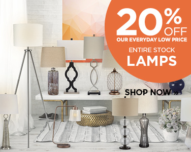 20% off entire stock of lamps