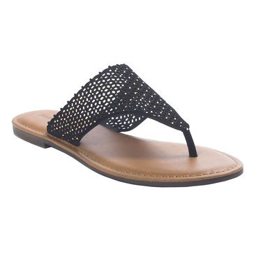 Pierre Dumas Azaria Thong Slide Sandal Black
