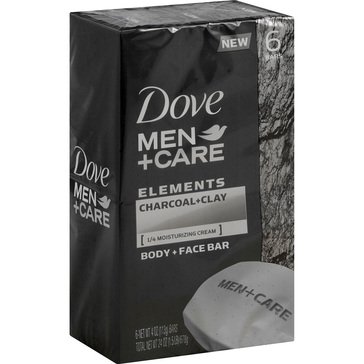 Dove Men+Care Charcoal and Clay Bar Soap 6-Pack 7.5oz