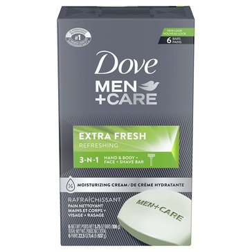 Dove Men+Care Extra Fresh Bar Soap 6-Pack 7.5oz