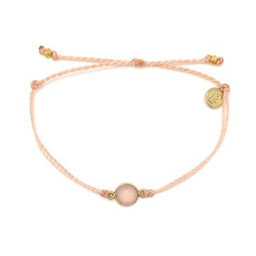 Pura Vida Gold Rose Quartz Charm Bracelet