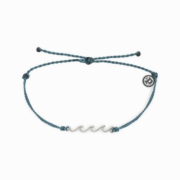 Pura Vida Silver Delicate Wave Charm Bracelet