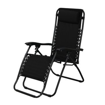 Harbor Home Black Steel Reclining Relaxer With Pillow