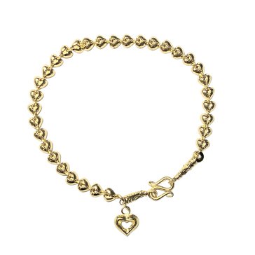 23K 1/4 Baht 6.75 Heart Link Bracelet
