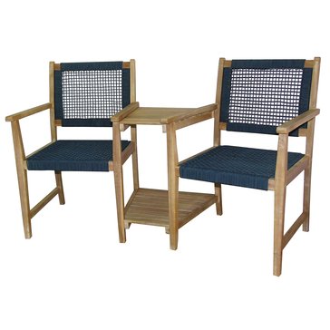 Harbor Home Donovan 2-Seater Love Seat with Table