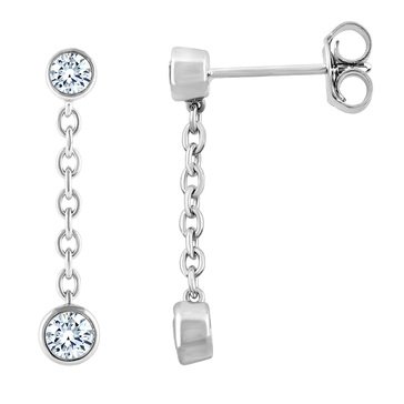 Navy Star 1/2 CT.TW. Drop Earrings, 14K White Gold