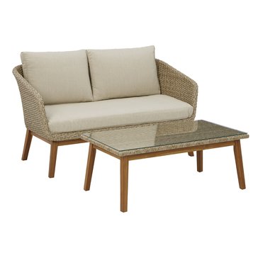 Signature Design by Ashley Crystal Cave Outdoor Loveseat with Table Set of 2