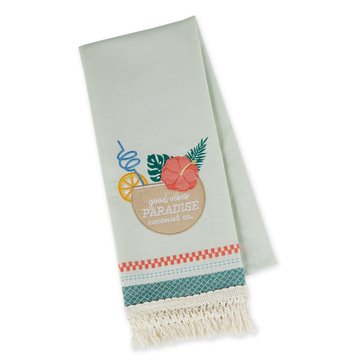 Design Imports Island Breeze Embellished Paradise Coconut Kitchen Towels