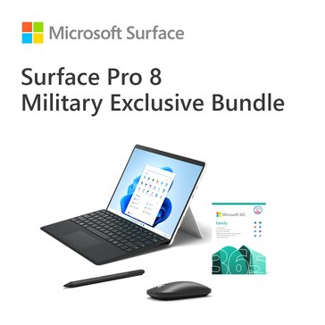 Microsoft Surface Pro 8 Military Exclusive Bundle 13in Display Intel Core i5 8GB of RAM/128 SSD