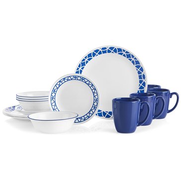 Corelle Cobalt Circles 16-piece Dinnerware Set