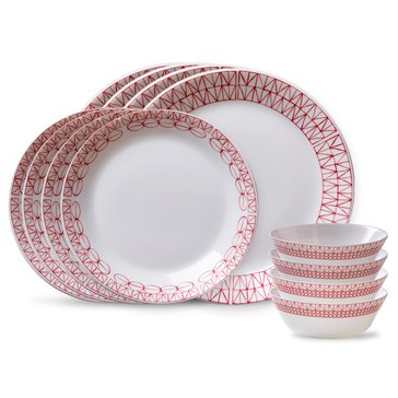 Corelle Everyday Graphic Stitch 12-piece Dinnerware Set