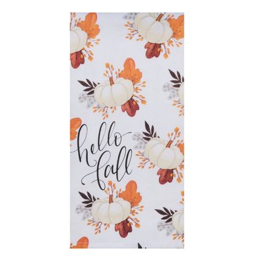 Kay Dee Gingham Pumpkin Hello Fall Terry Kitchen Towels