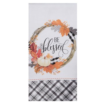 Kay Dee Gingham Pumpkin Be Blessed Terry Kitchen Towels