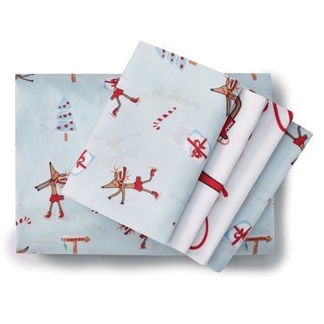 Harbor Home 6-Piece Holiday Printed Sheet Set Yule Glide