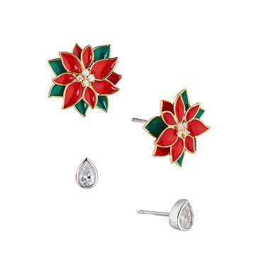 AVA Nadri Women's Secret Santa Poinsettia Earrings Set