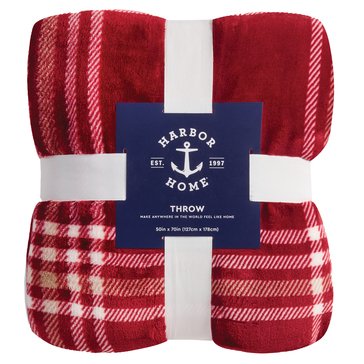Harbor Home Solid Plaid Throw 