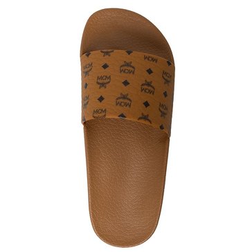 MCM Womens Monogram Print Rubber Slides
