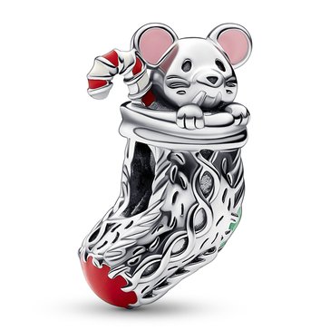 Pandora Festive Mouse Stocking Charm
