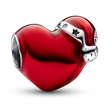 Pandora Metallic Red Christmas Heart Charm